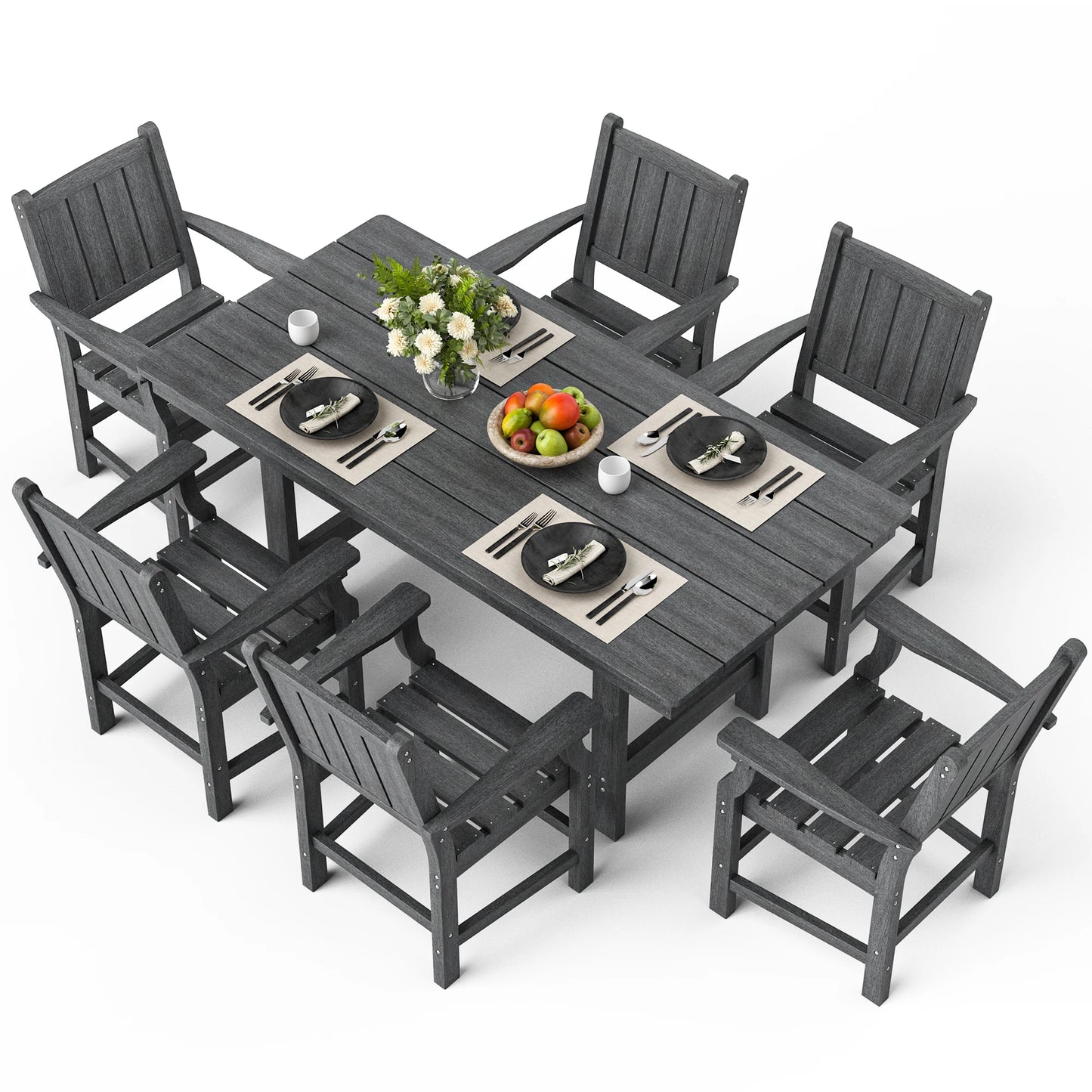 MALAGA 7 PCS Outdoor Dining Set