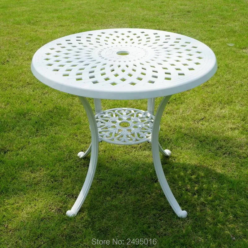set-5pcs Balcony table and chair Outdoor furniture cast aluminum set Lawn porch backyard garden sets antirust white
