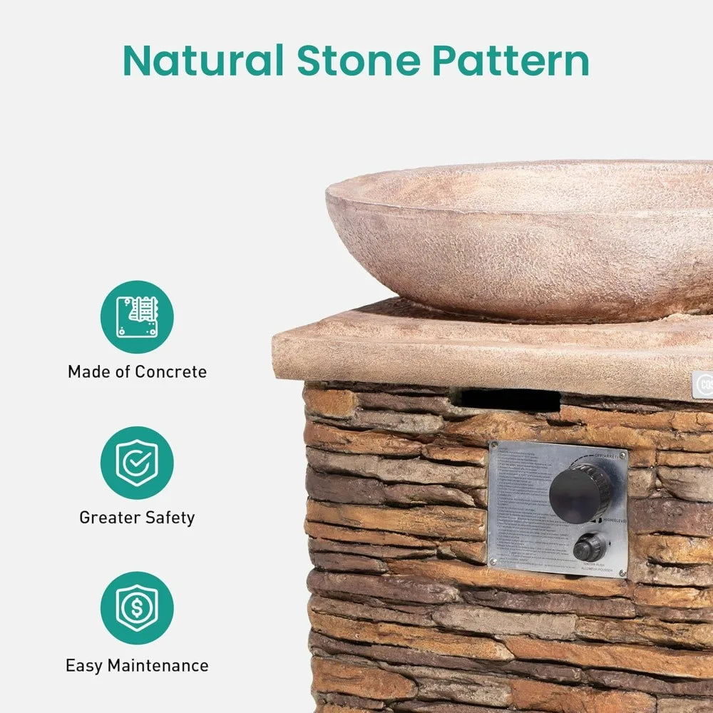MAGY Outdoor Propane Fire Pit, Gas Fire Pit for Outside Patio