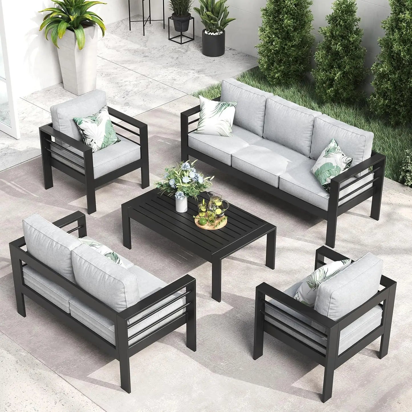 MEZO Outdoor Aluminum Furniture 5 piece Set