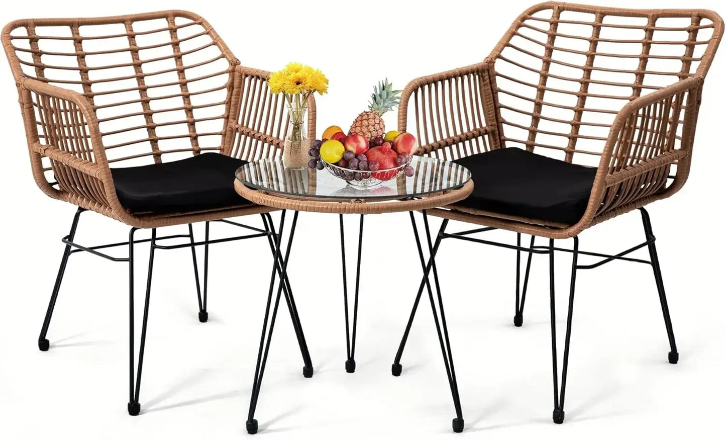 SIWA  5-pcs Wicker Bistro Patio Set