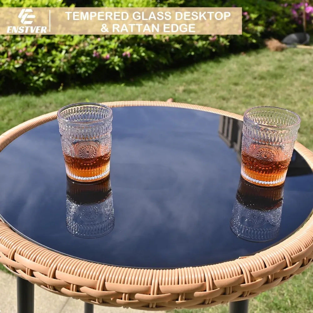 DUE 3-Piece Patio Rattan Bar Set