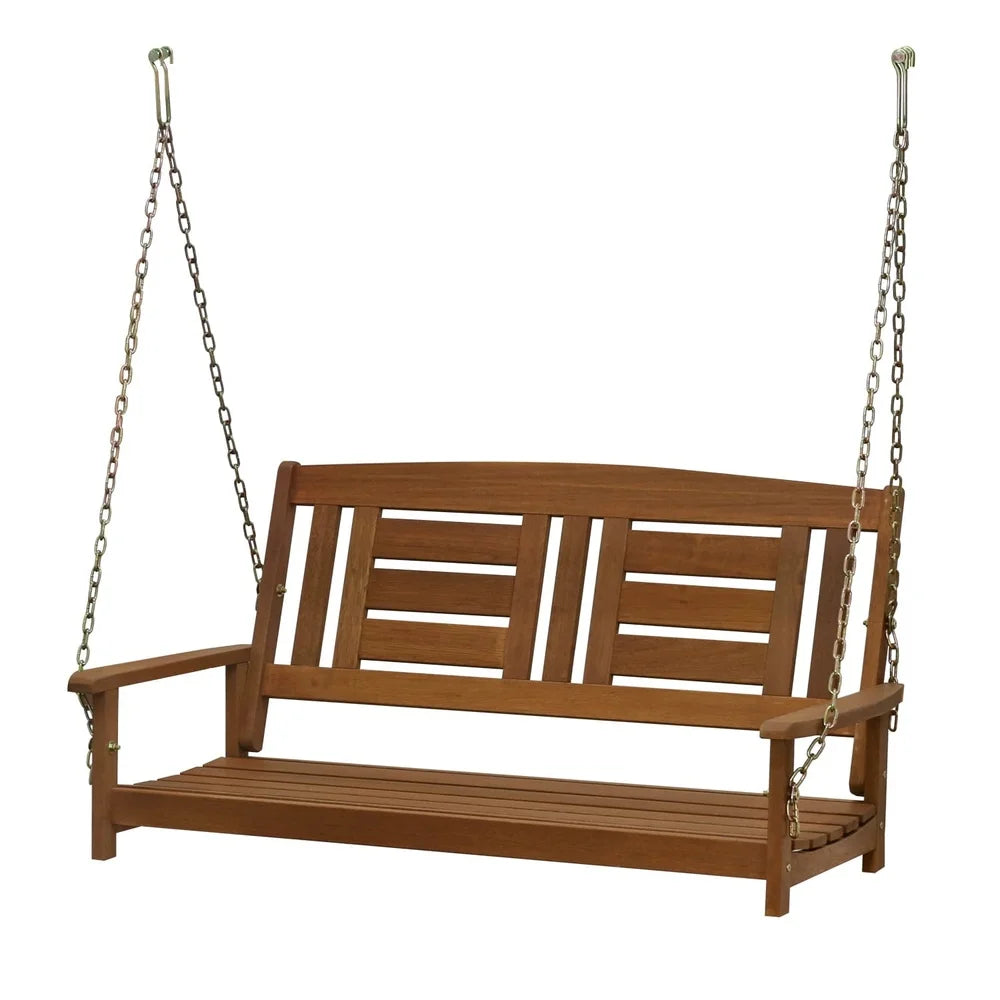 Hardwood Porch Swing with Heavy Duty Metal Chains