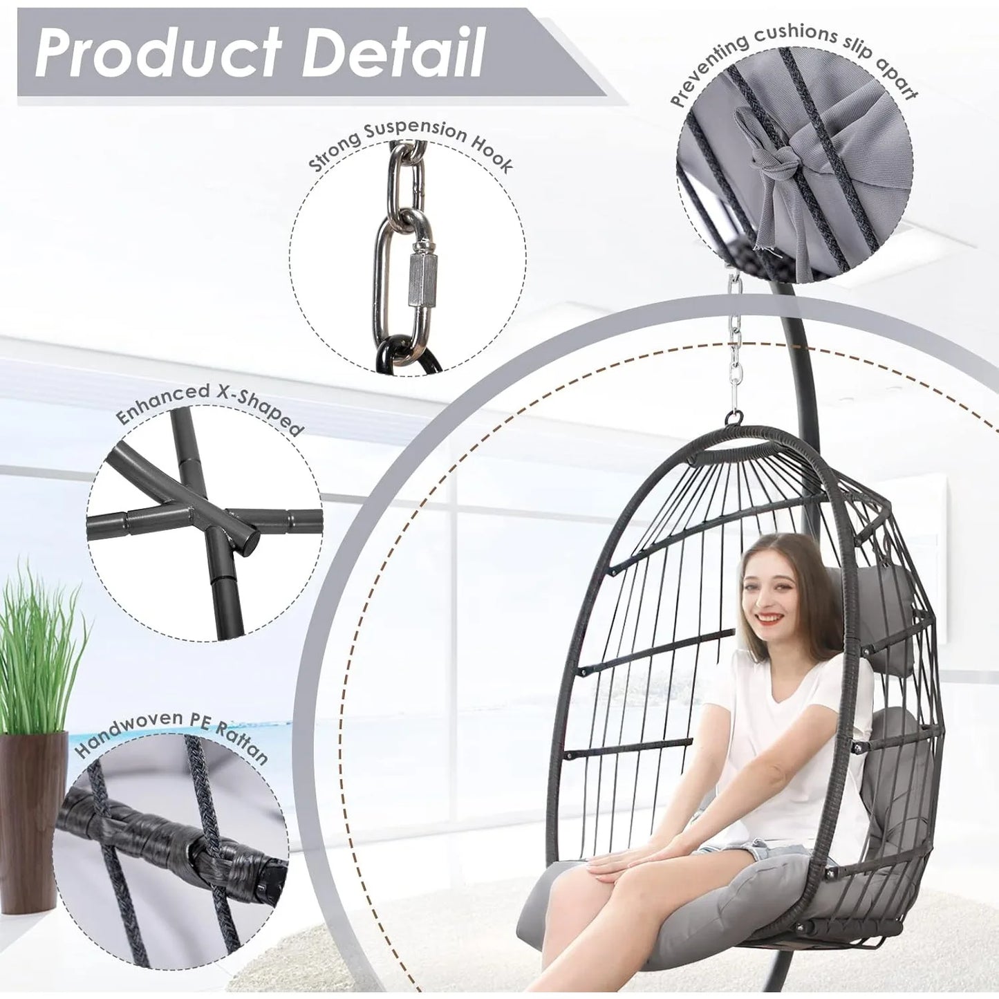 DOVE Swing Egg Chair Outdoor Indoor,