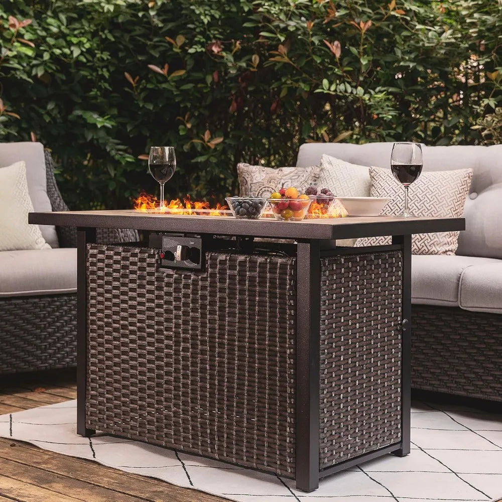 Nuu Garden Outdoor 43" 50,000 BTU Propane Gas Fire Pit Table