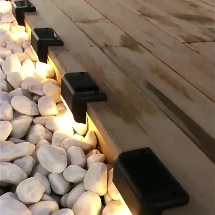 Solar LED Lights Outdoor Garden Light Deck Lamp Solar Stairs Light Waterproof Solar Step Lamp for Outdoor Patio Garden Decor