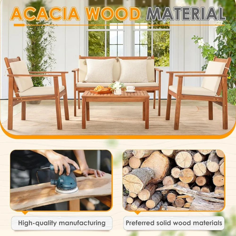 Greesum 4 Piece Patio Set