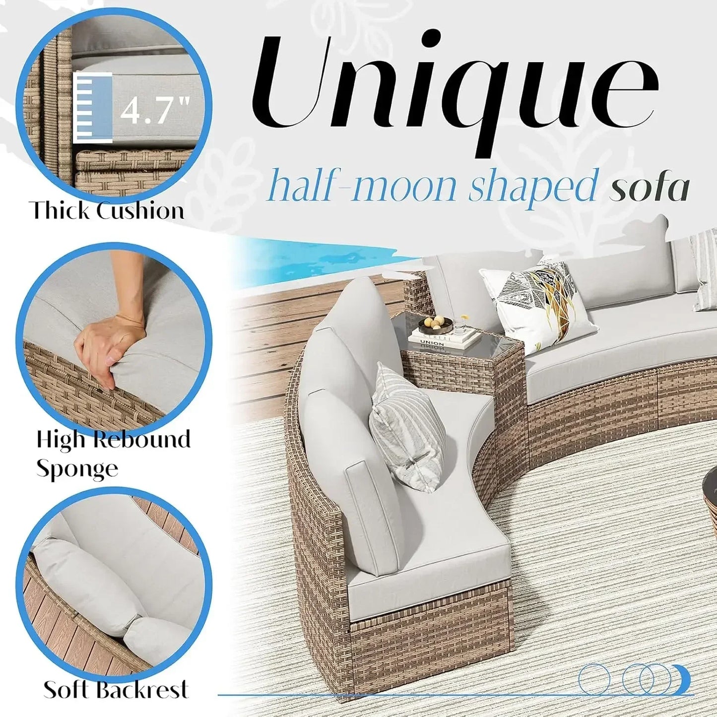 ASHLEY Sectional Round Sofa Set