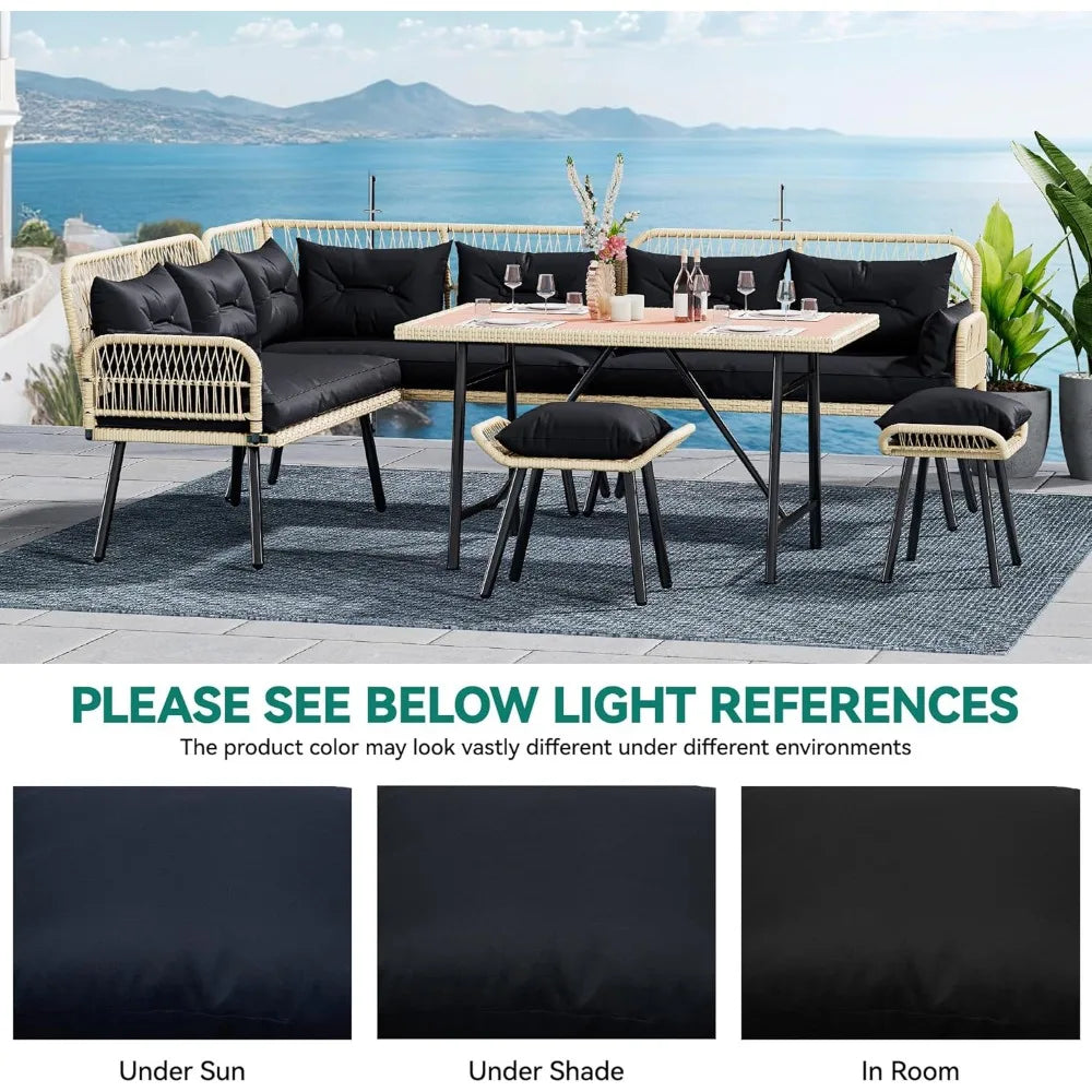 KOZA L-Shaped Rattan Outdoor Sofa Set