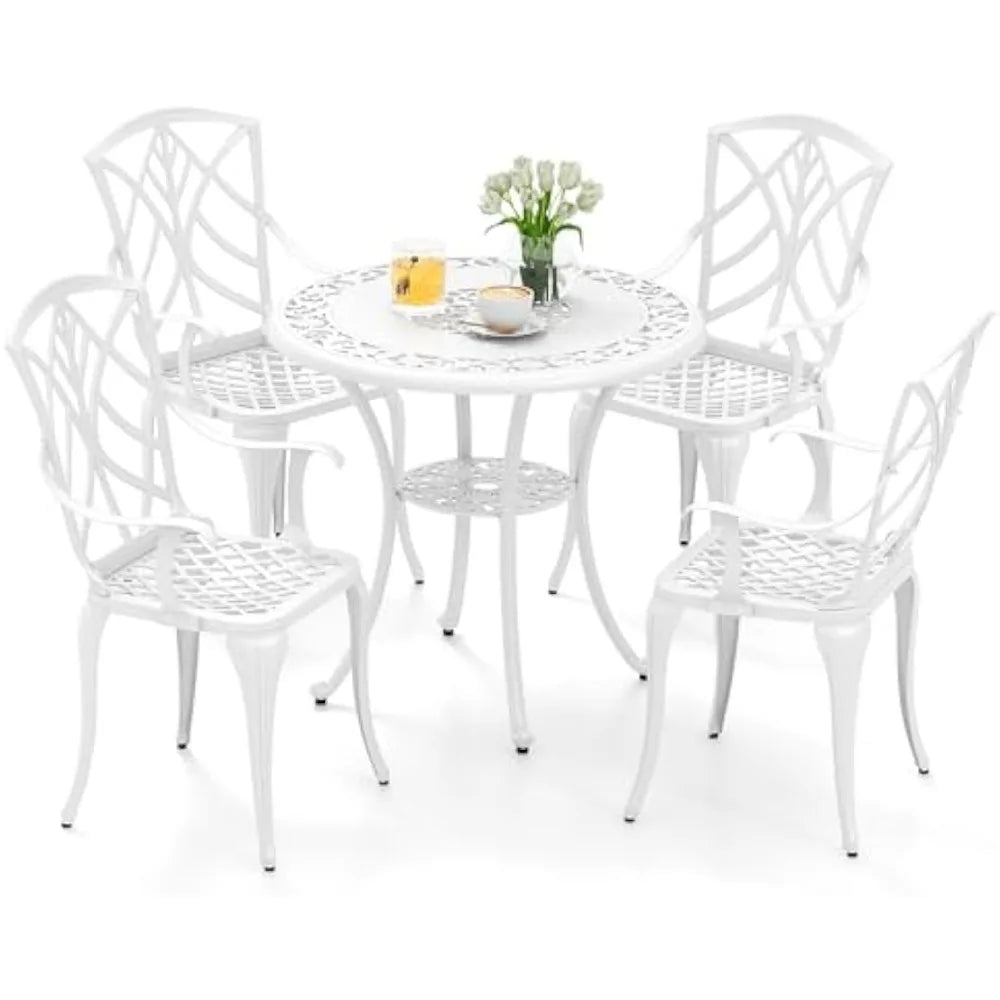 ROMI 5 Pieces Cast Aluminum Outdoor Dining Set