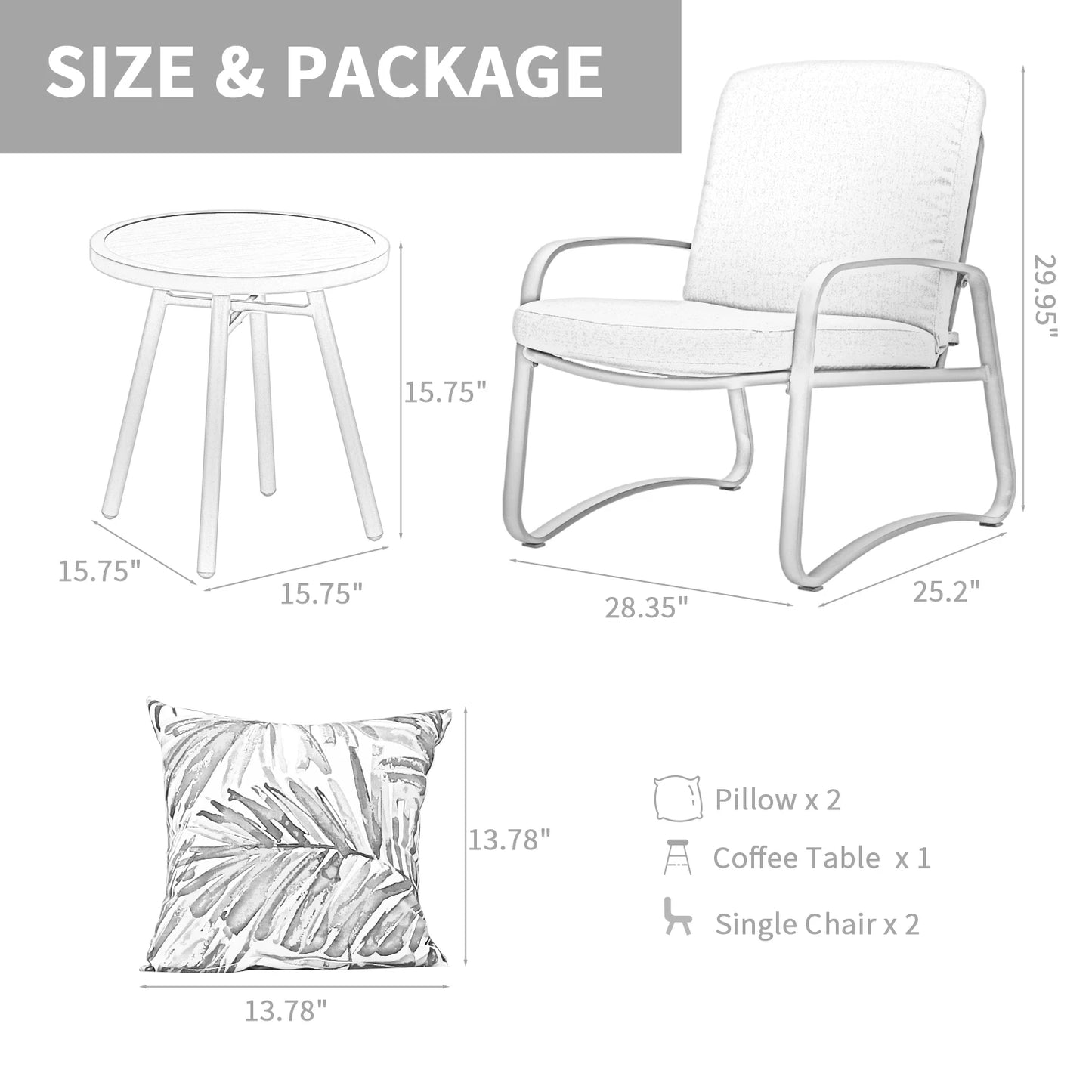 NAGA BAHNA 3 Piece Rocking Bistro Set
