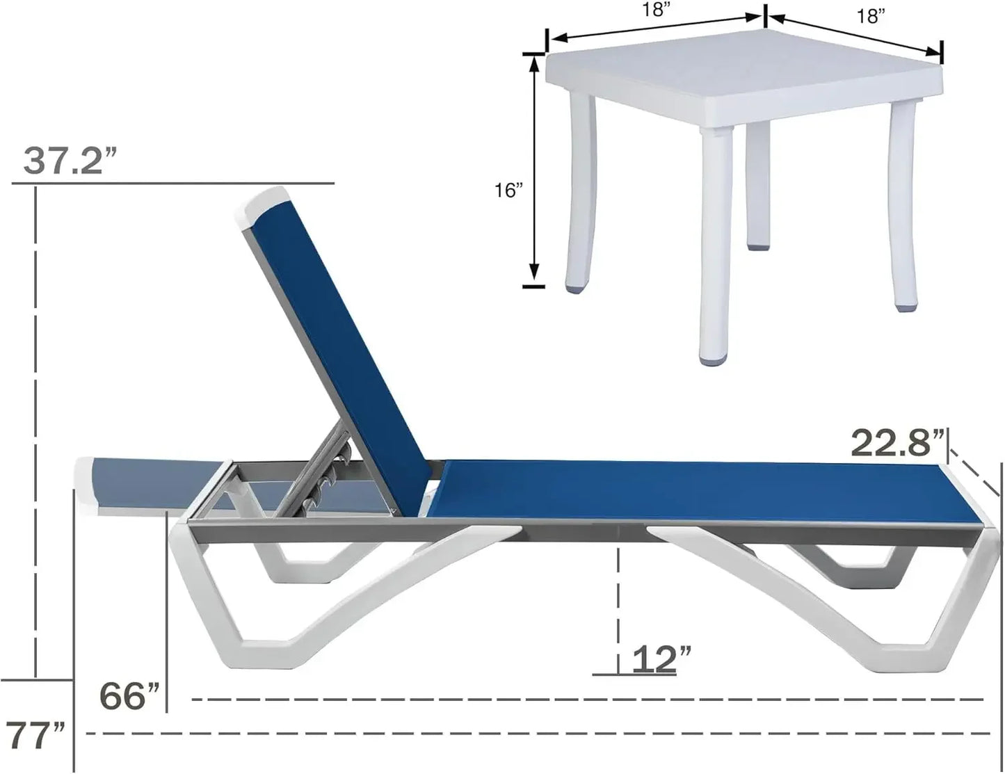 KAREN Patio Chaise Lounge Chair Set