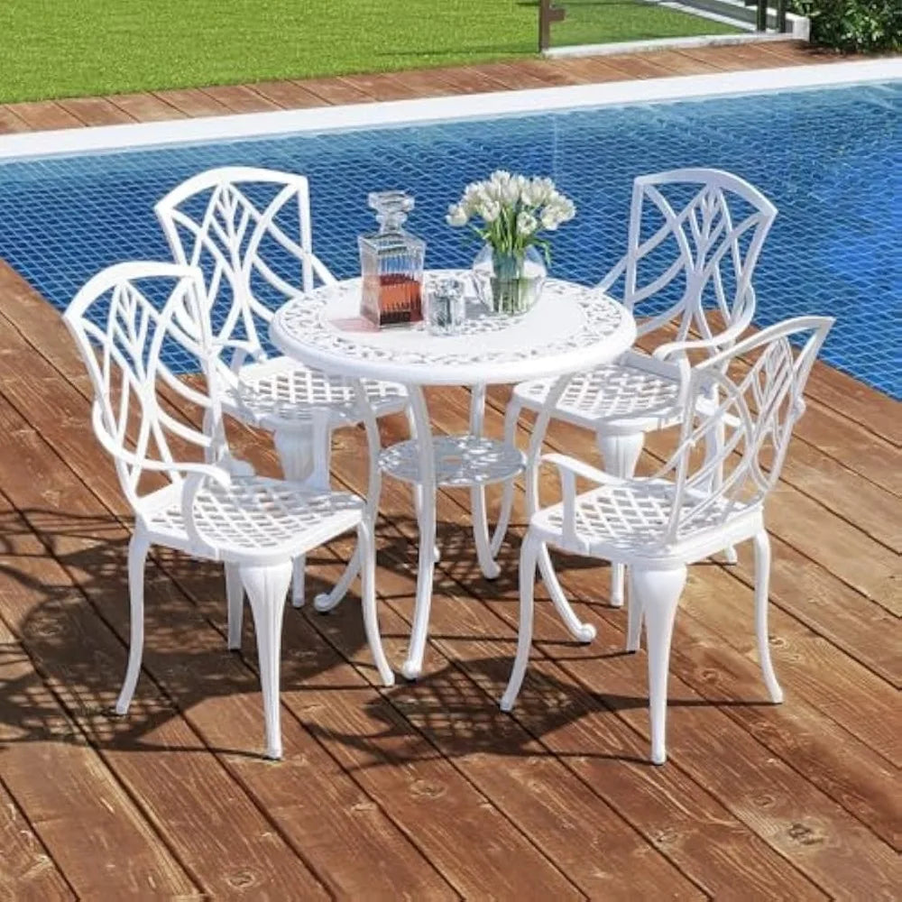 ROMI 5 Pieces Cast Aluminum Outdoor Dining Set