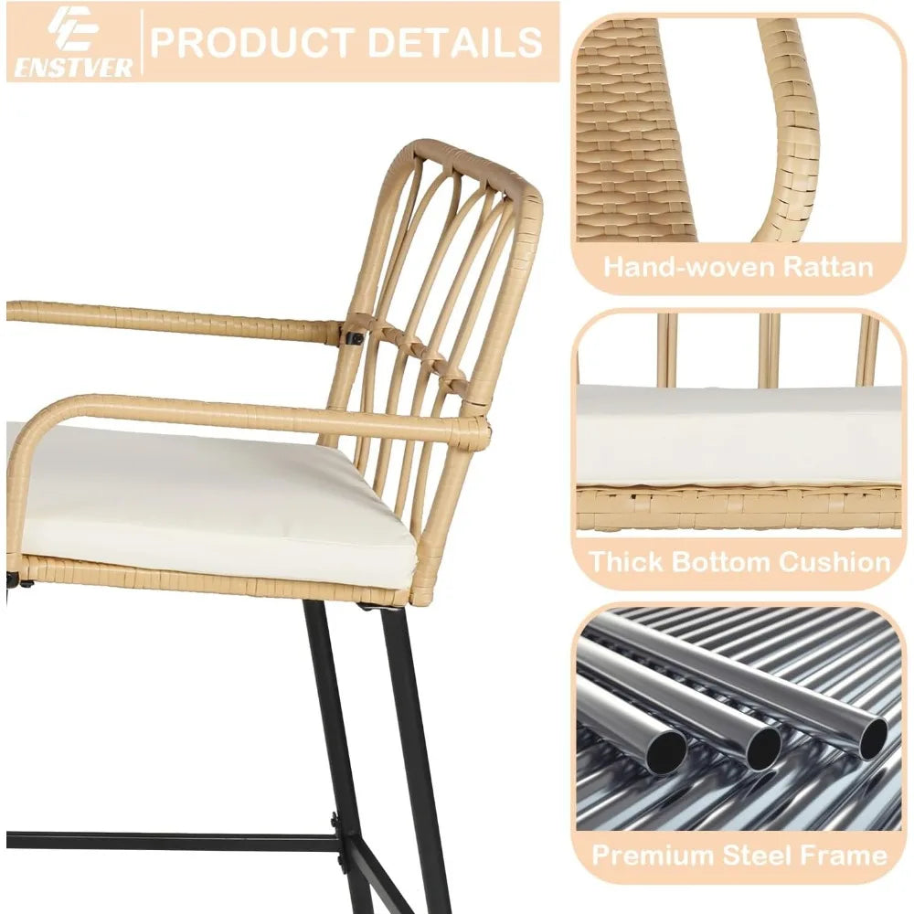 DUE 3-Piece Patio Rattan Bar Set