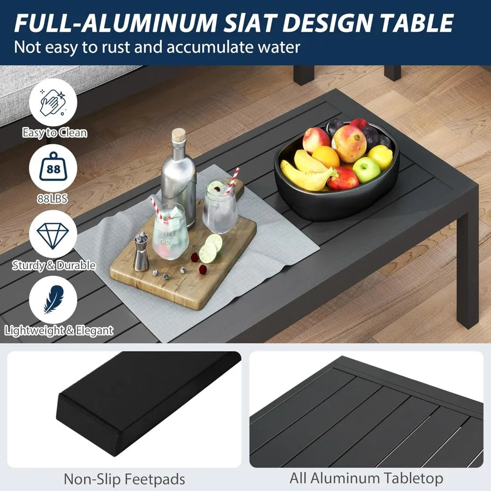 PASHA Aluminum Patio Furniture Set, 4 Pieces