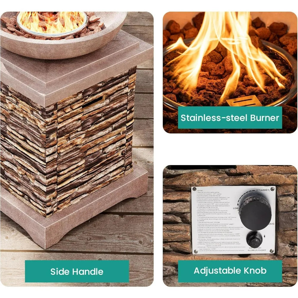 MAGY Outdoor Propane Fire Pit, Gas Fire Pit for Outside Patio