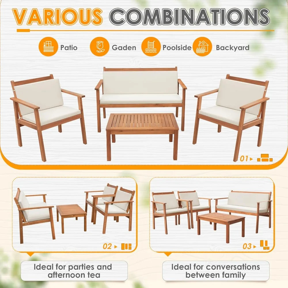 Greesum 4 Piece Patio Set