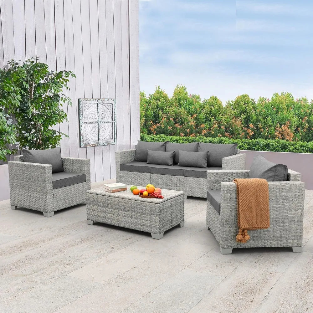 KAZA 4-Piece Wicker Patio Furniture Set