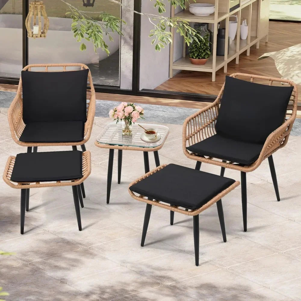 SIWA  5-pcs Wicker Bistro Patio Set