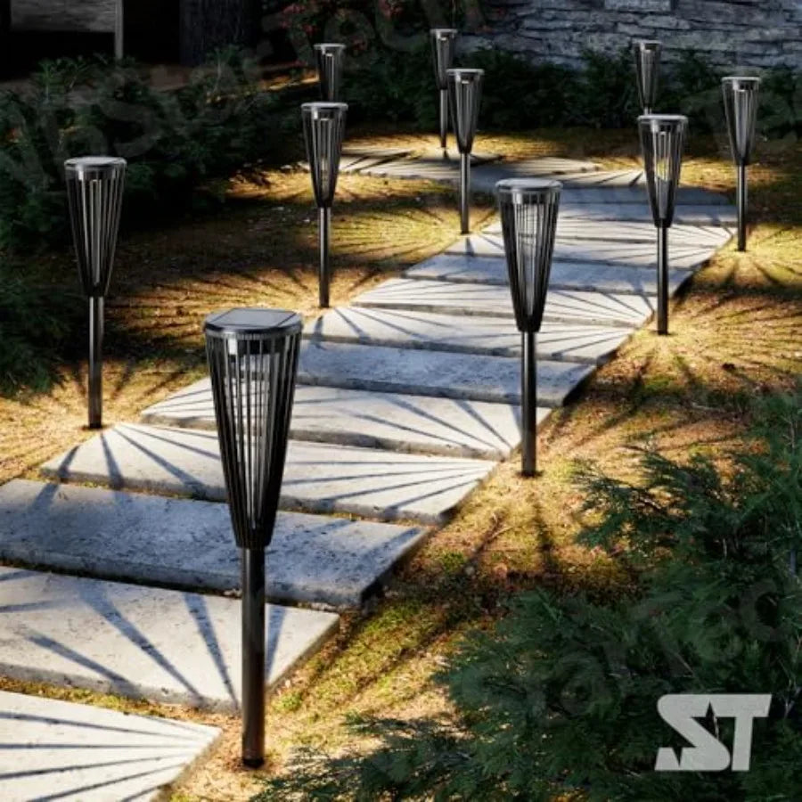 Solar Pathway Lights Waterproof Outdoor Landscape Light for Garden Decor Yard Pathway Walkway Driveway Patio Warm White Dual Co