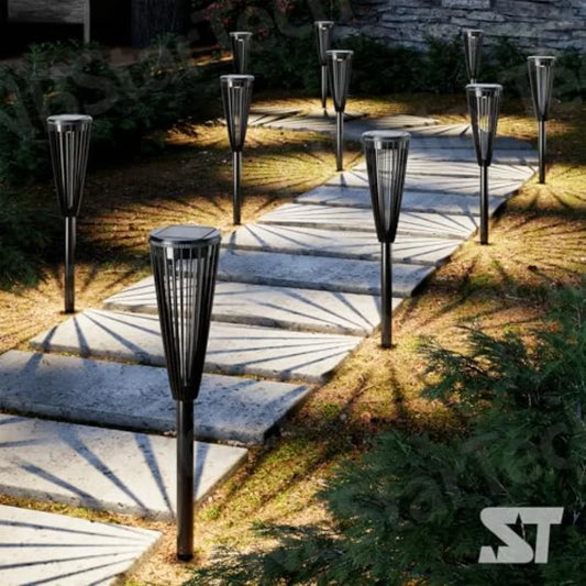 Solar Pathway Lights Waterproof Outdoor Landscape Light for Garden Decor Yard Pathway Walkway Driveway Patio Warm White Dual Co