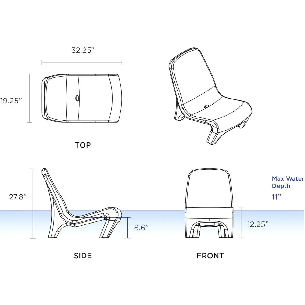 Pool Lounge Chair for Sun Shelf