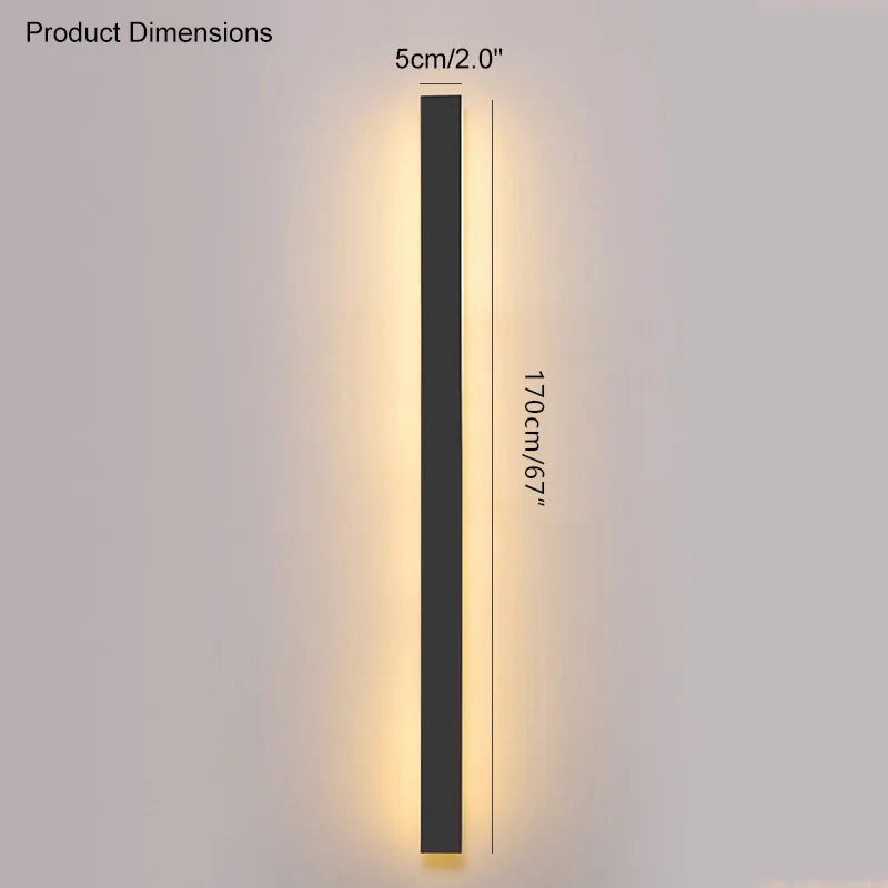 IP65 waterproof wall lamp minimalist led outdoor wall lamp black balcony terrace outdoor wall villa garden wall washer lamp