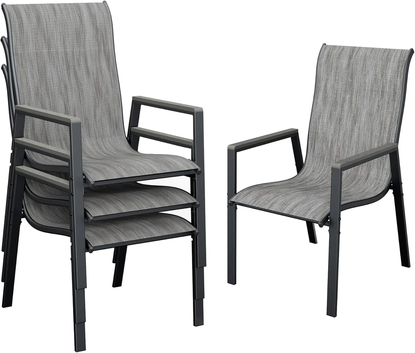 Patio Chairs Set of 4, Stackable Dining Chairs
