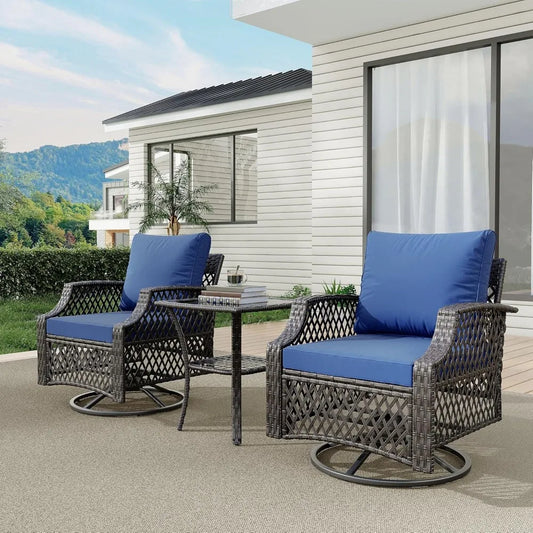 AVILA 3 Piece Outdoor Swivel Chair Set