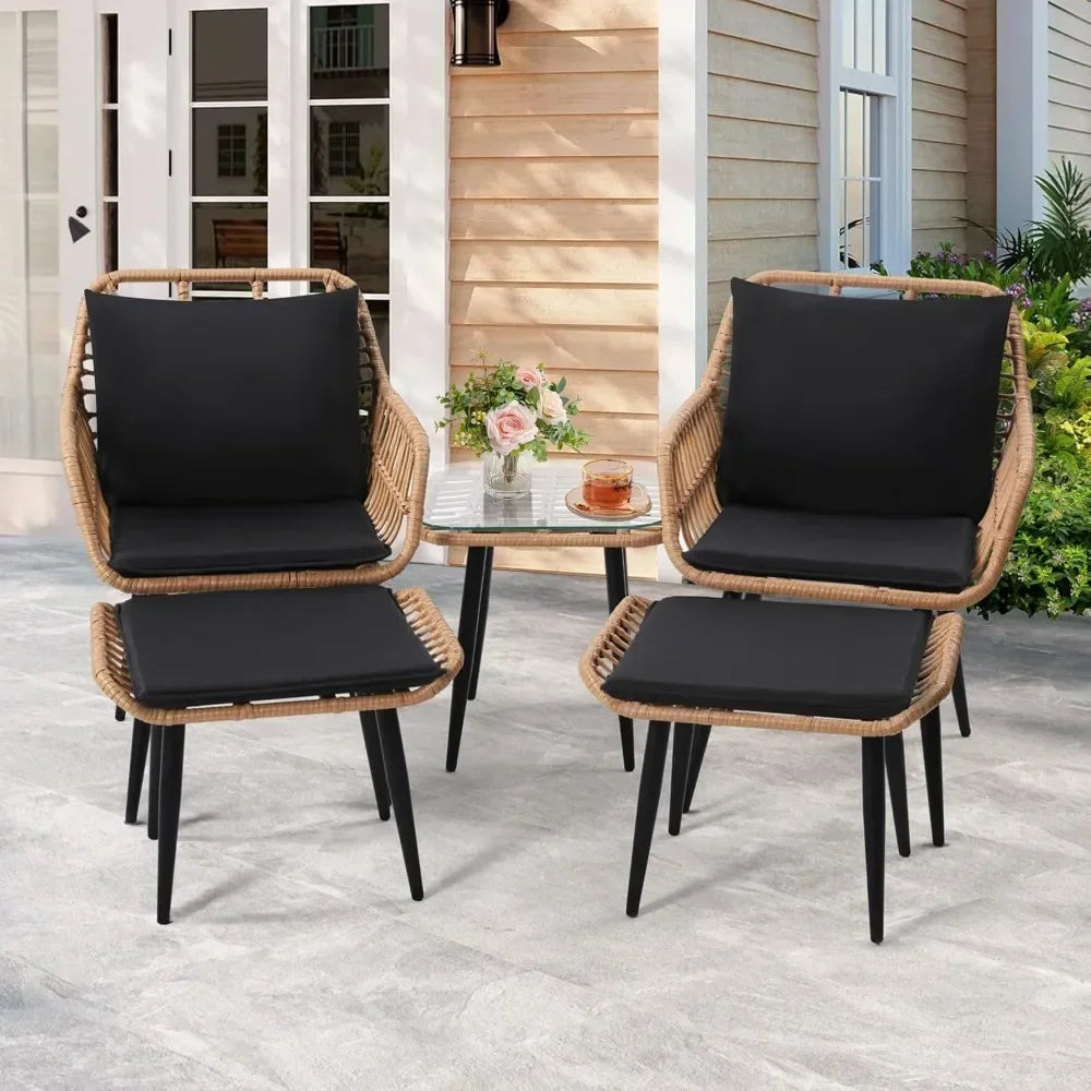 SIWA  5-pcs Wicker Bistro Patio Set