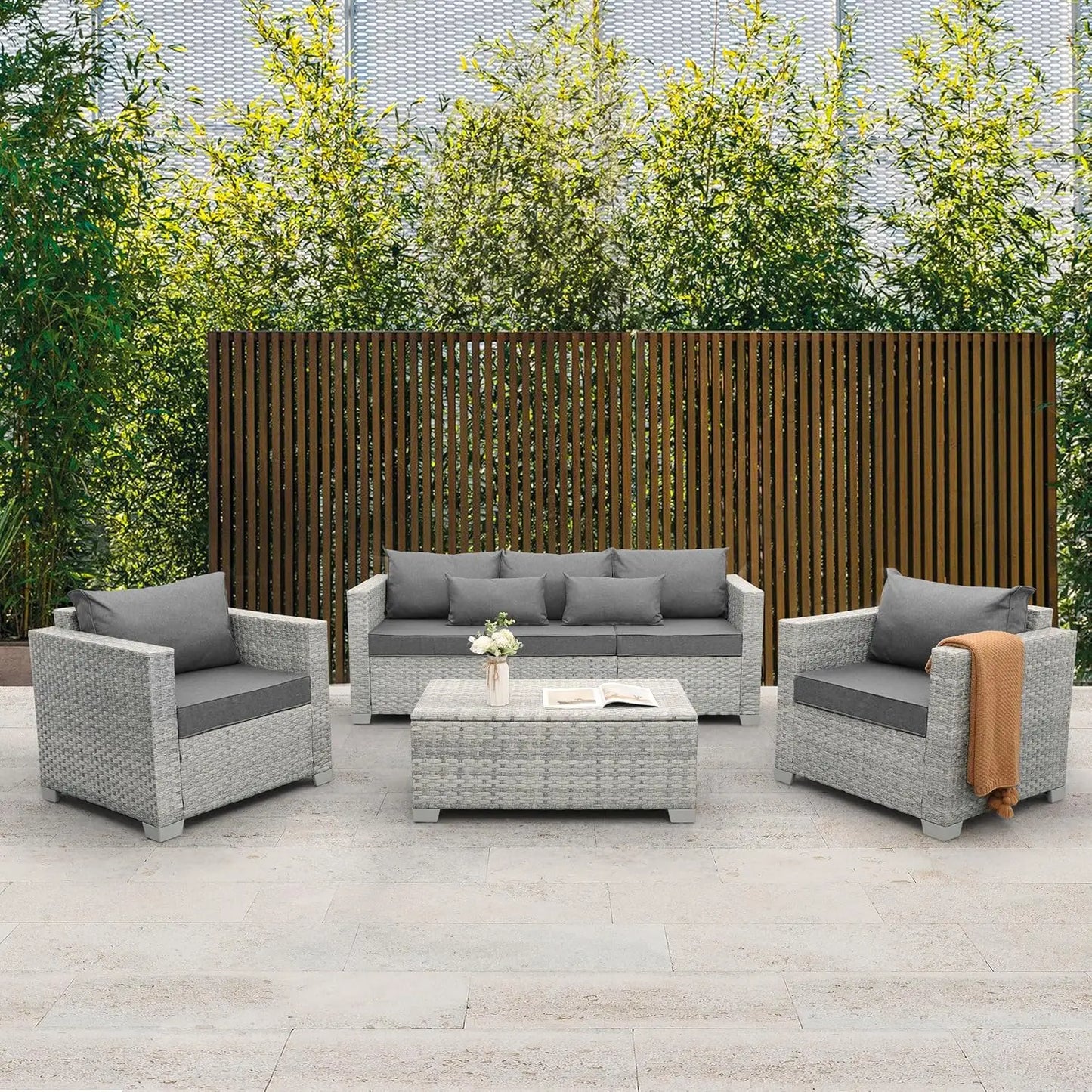 KAZA 4-Piece Wicker Patio Furniture Set