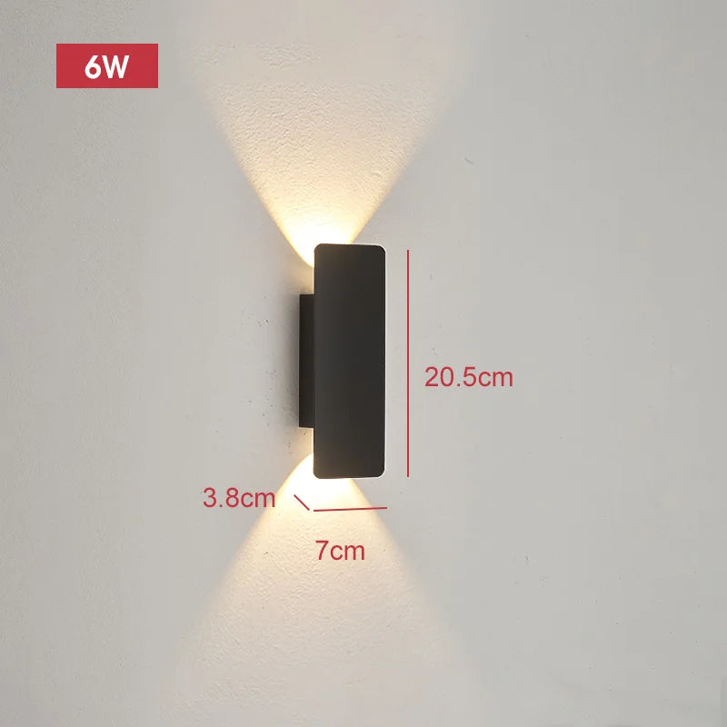 Outdoor Waterproof Wall Lamp Modern LED Lamp Black White Aluminum Up Lower Light Wall Lamps Waterproof IP65 110V 220V Fixtures