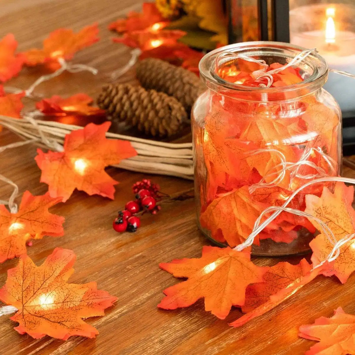 10/20 LEDS Maple Leaf String Lights USB/Battery Powered Fairy Lights For Home Party Holiday Arrangement Scene Outdoor Decoration