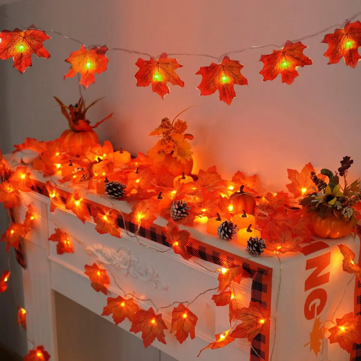 10/20 LEDS Maple Leaf String Lights USB/Battery Powered Fairy Lights For Home Party Holiday Arrangement Scene Outdoor Decoration