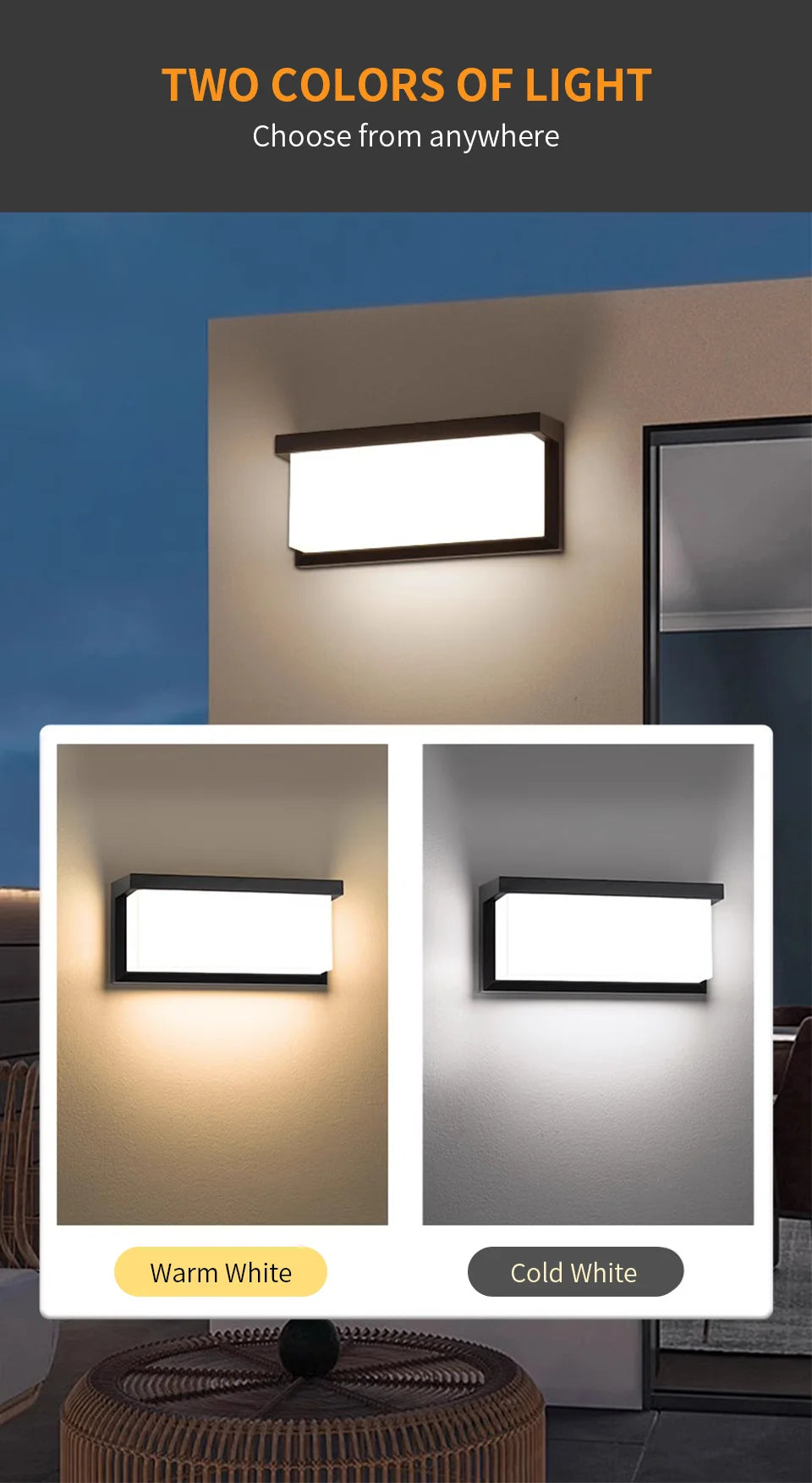 LED Outdoor Wall Light Wall Lamp Motion Sensor AC110V 220V Waterproof Modern Indoor Home Balcony Path Porch Garden Decoration