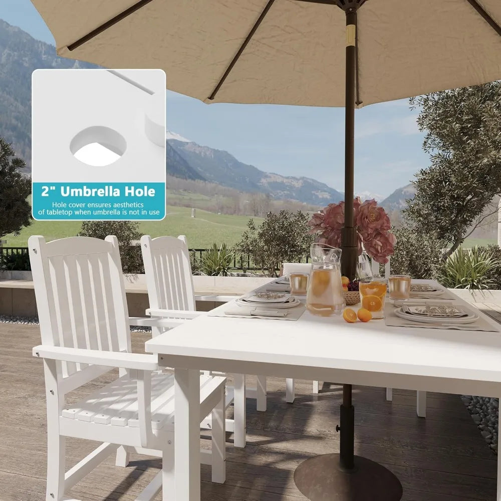 PORTO 7-Piece HDPE Outdoor Dining Table Sets