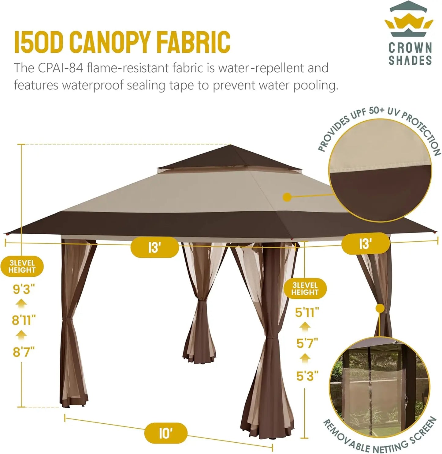 HIPO 13x13 Pop Up Gazebo