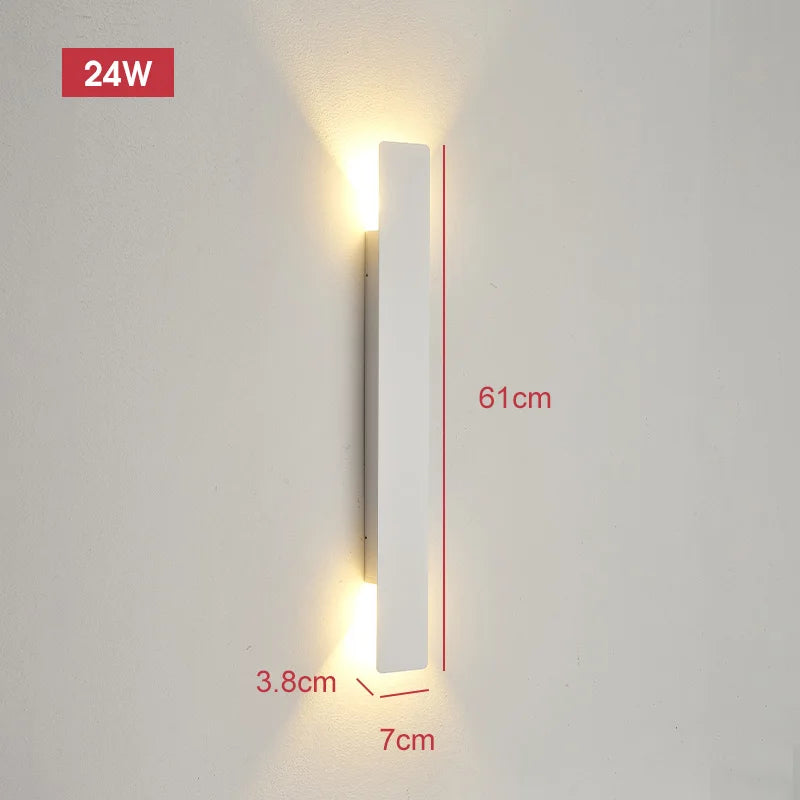 Outdoor Waterproof Wall Lamp Modern LED Lamp Black White Aluminum Up Lower Light Wall Lamps Waterproof IP65 110V 220V Fixtures