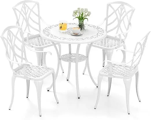 ROMI 5 Pieces Cast Aluminum Outdoor Dining Set