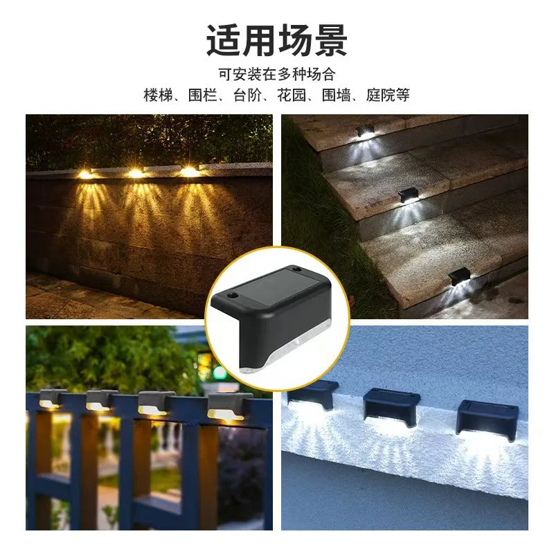 Solar LED Lights Outdoor Garden Light Deck Lamp Solar Stairs Light Waterproof Solar Step Lamp for Outdoor Patio Garden Decor