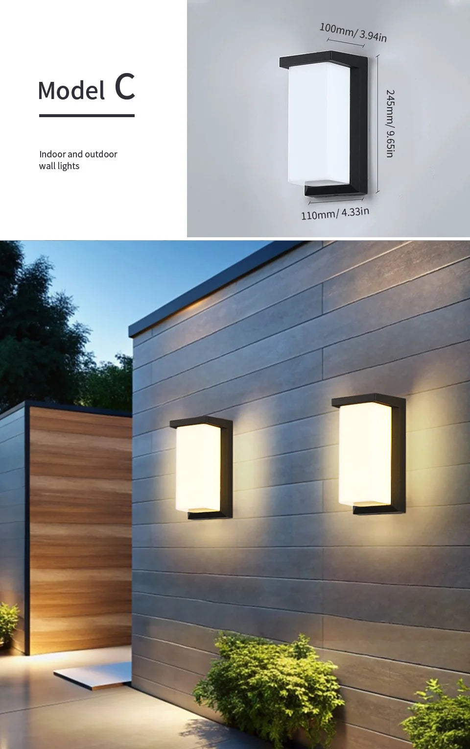 LED Outdoor Wall Light Wall Lamp Motion Sensor AC110V 220V Waterproof Modern Indoor Home Balcony Path Porch Garden Decoration