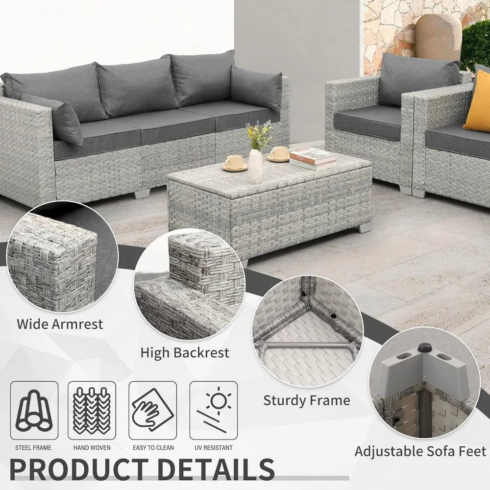 KAZA 4-Piece Wicker Patio Furniture Set