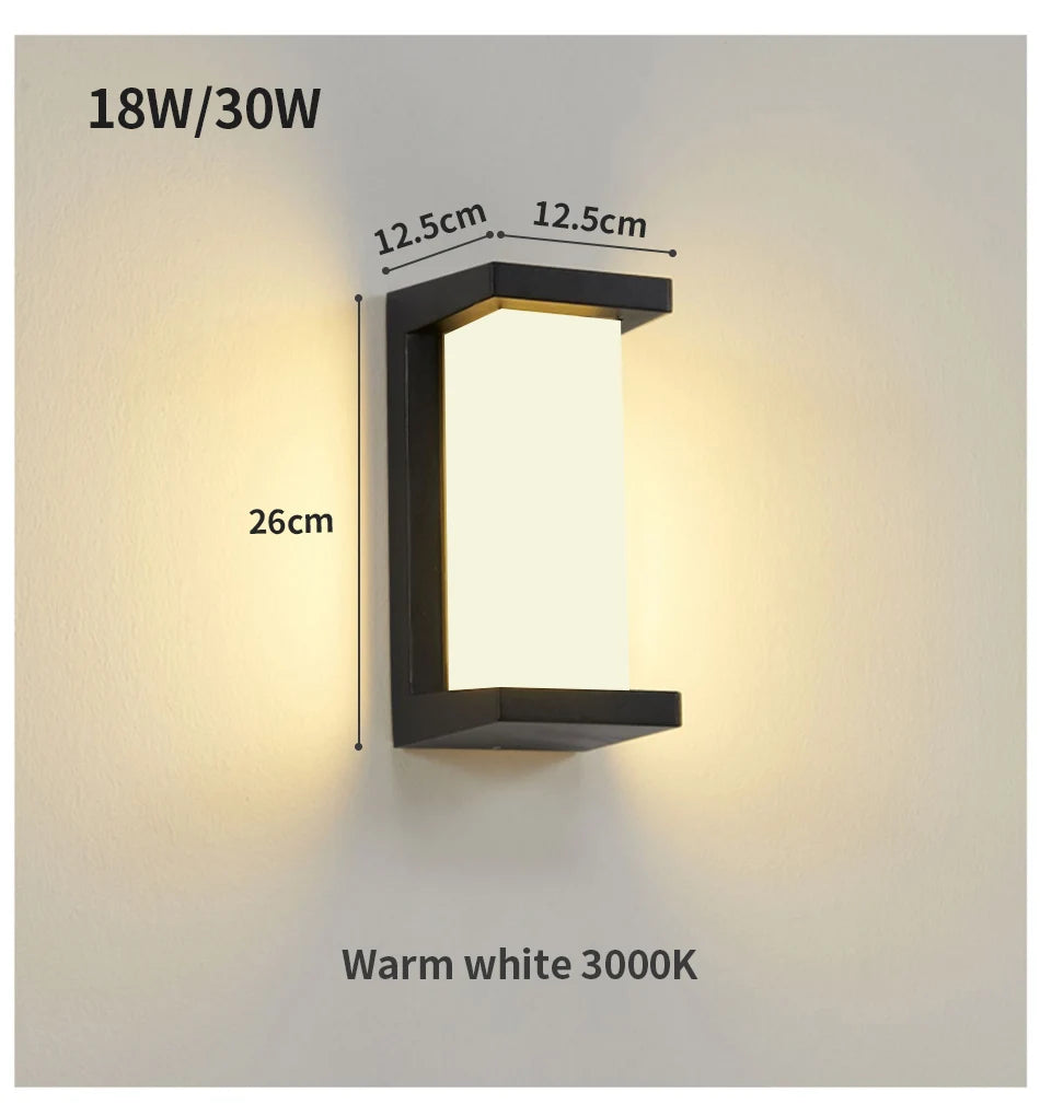 LED Outdoor Wall Lamp Waterproof IP65 Radar Sensor Ligthing Surface Mounted Porch Lights Balcony Garden 12W 18W 30W Sconce