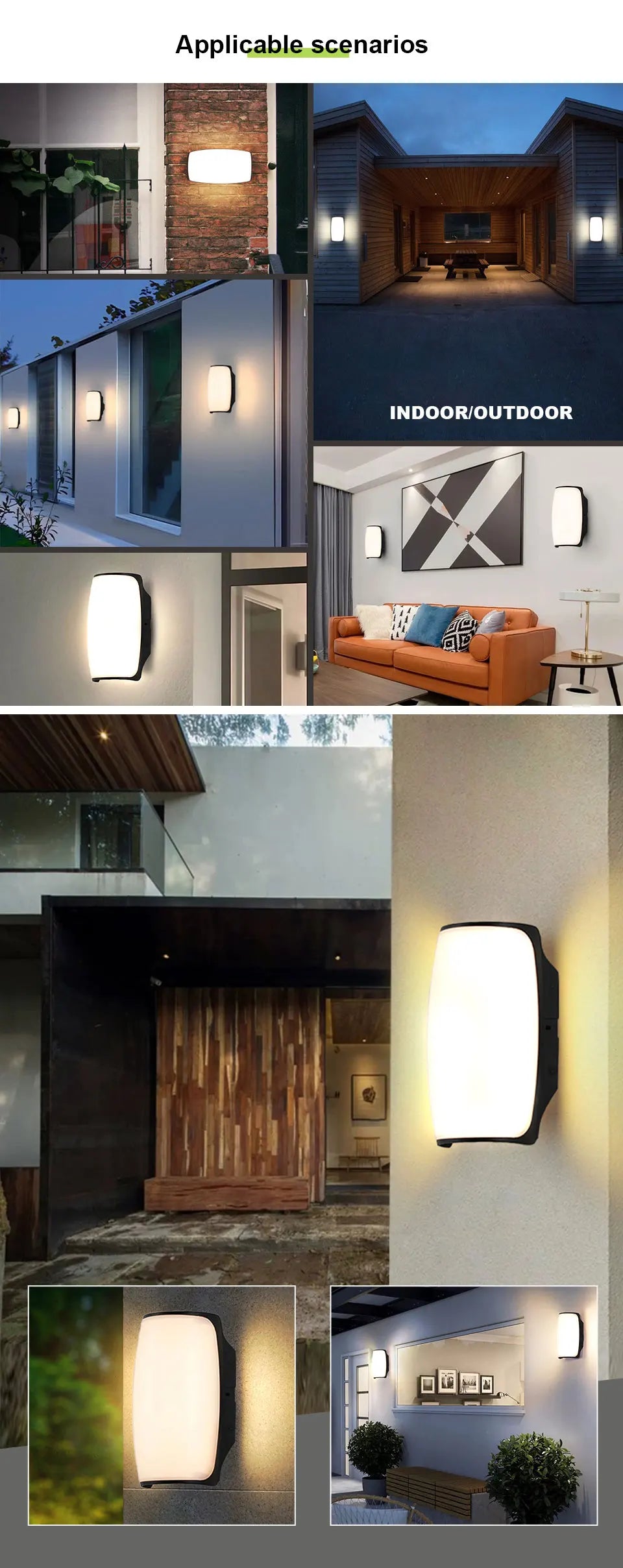 LED Outdoor Wall Light Wall Lamp Motion Sensor AC110V 220V Waterproof Modern Indoor Home Balcony Path Porch Garden Decoration
