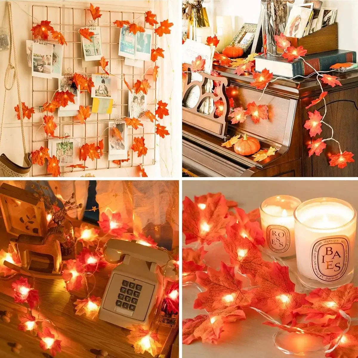 10/20 LEDS Maple Leaf String Lights USB/Battery Powered Fairy Lights For Home Party Holiday Arrangement Scene Outdoor Decoration