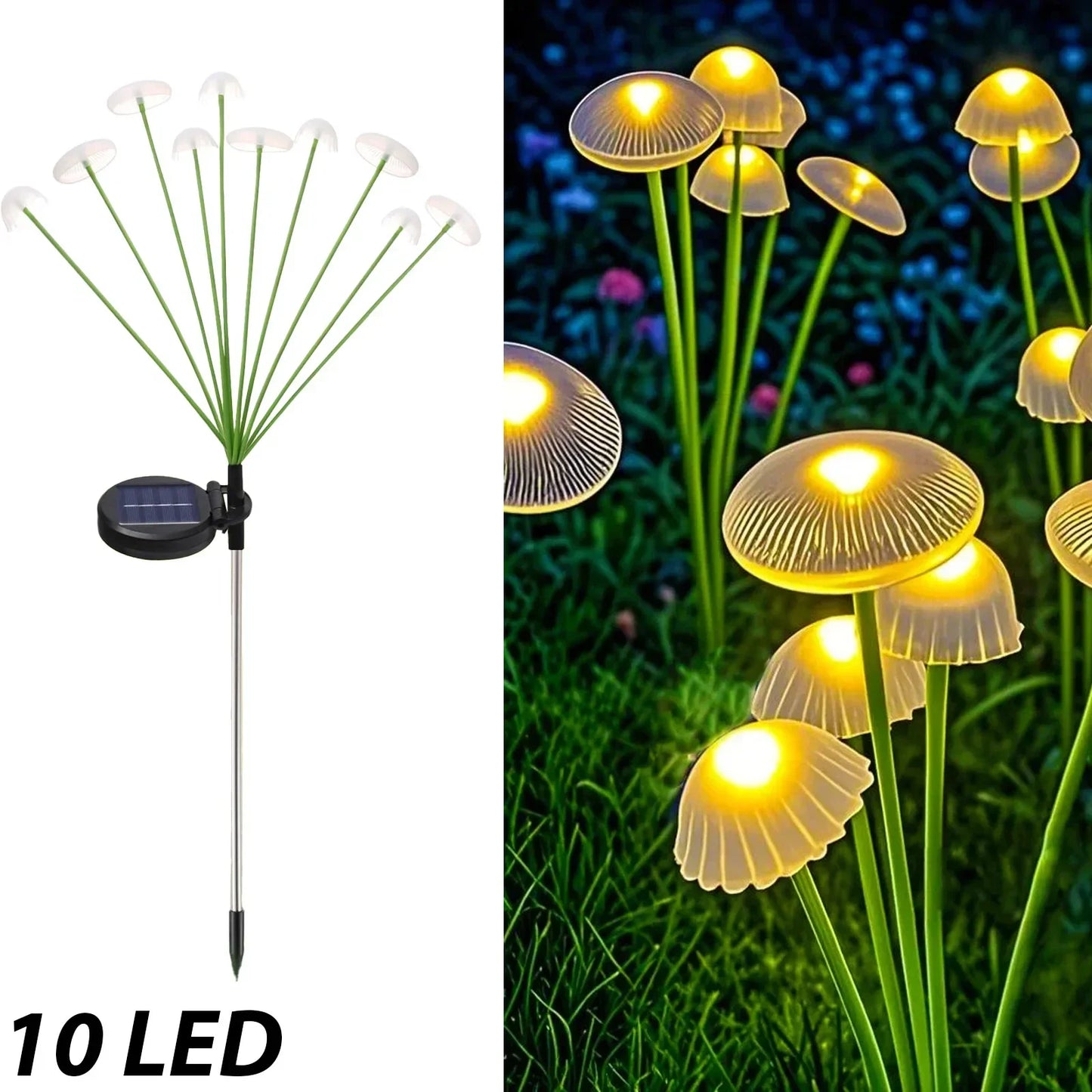 6/8/10 LED Solar Jellyfish Lights Mushroom Lights Outdoor Yard Solar Lawn Landscape Lights Garden Decoration Lamp 1~4pcs
