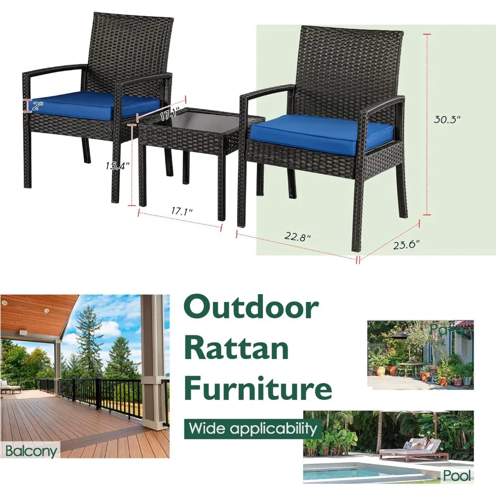3 Piece Outdoor Patio Furniture Sets
