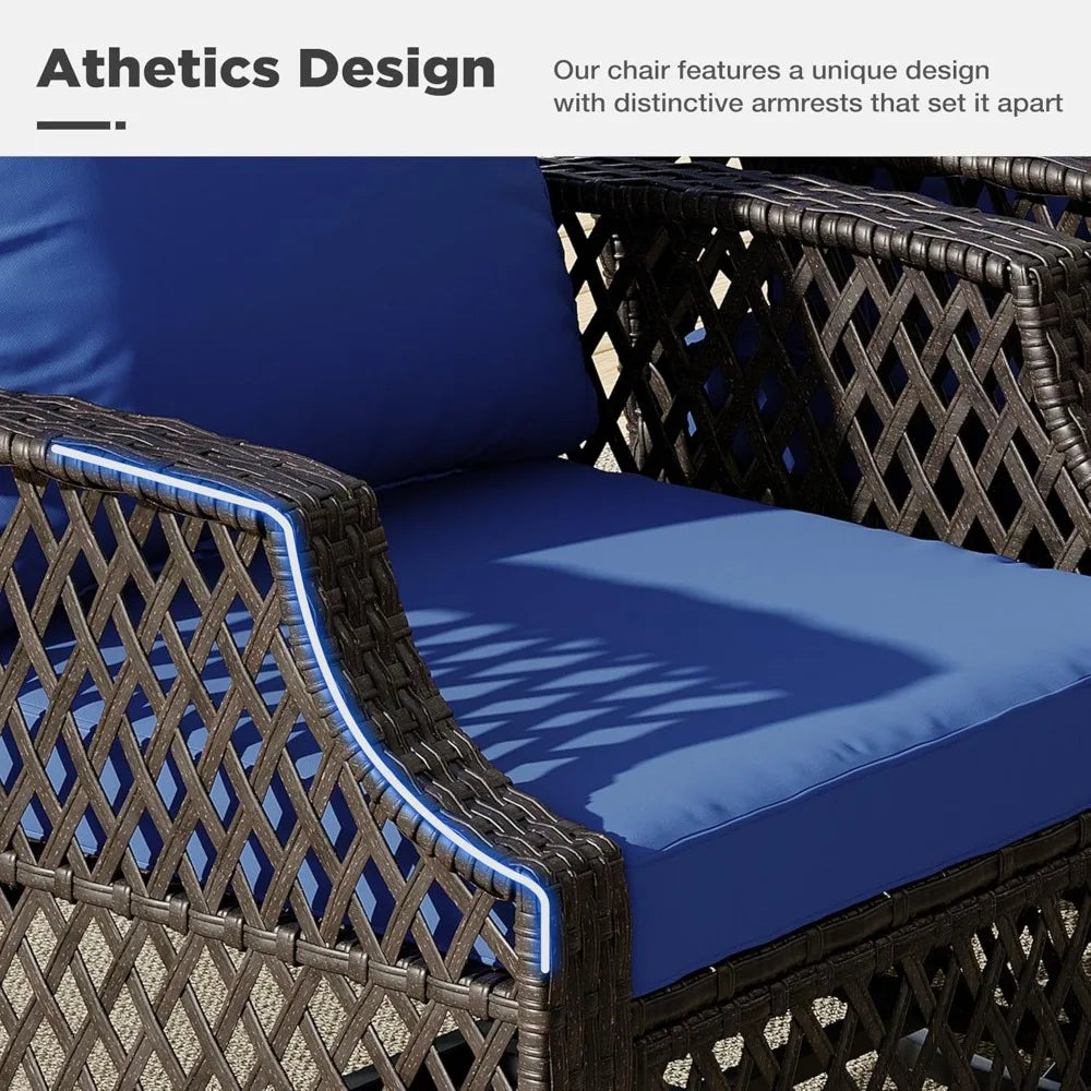 AVILA 3 Piece Outdoor Swivel Chair Set