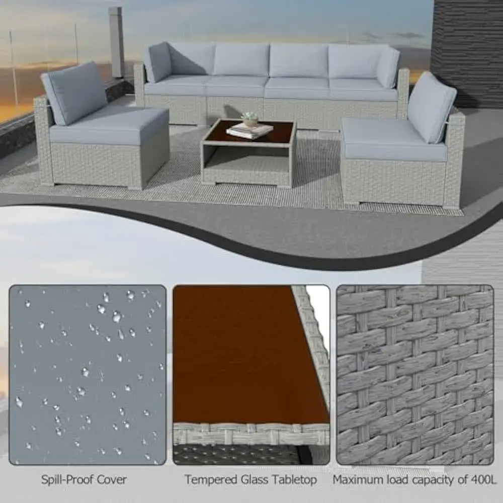 GORDON Outdoor Furniture Set 7-Piece