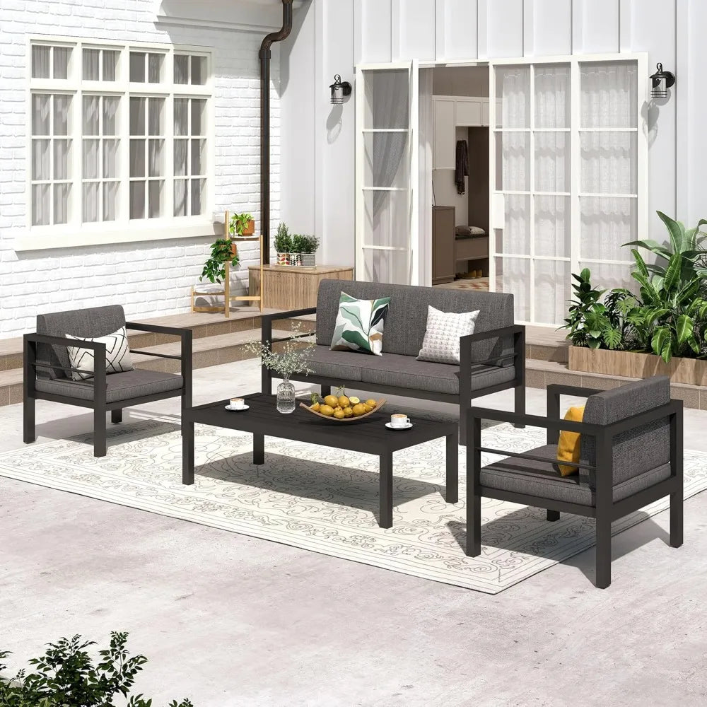SARAY Outdoor 4 Pieces Aluminum Patio Furniture Set